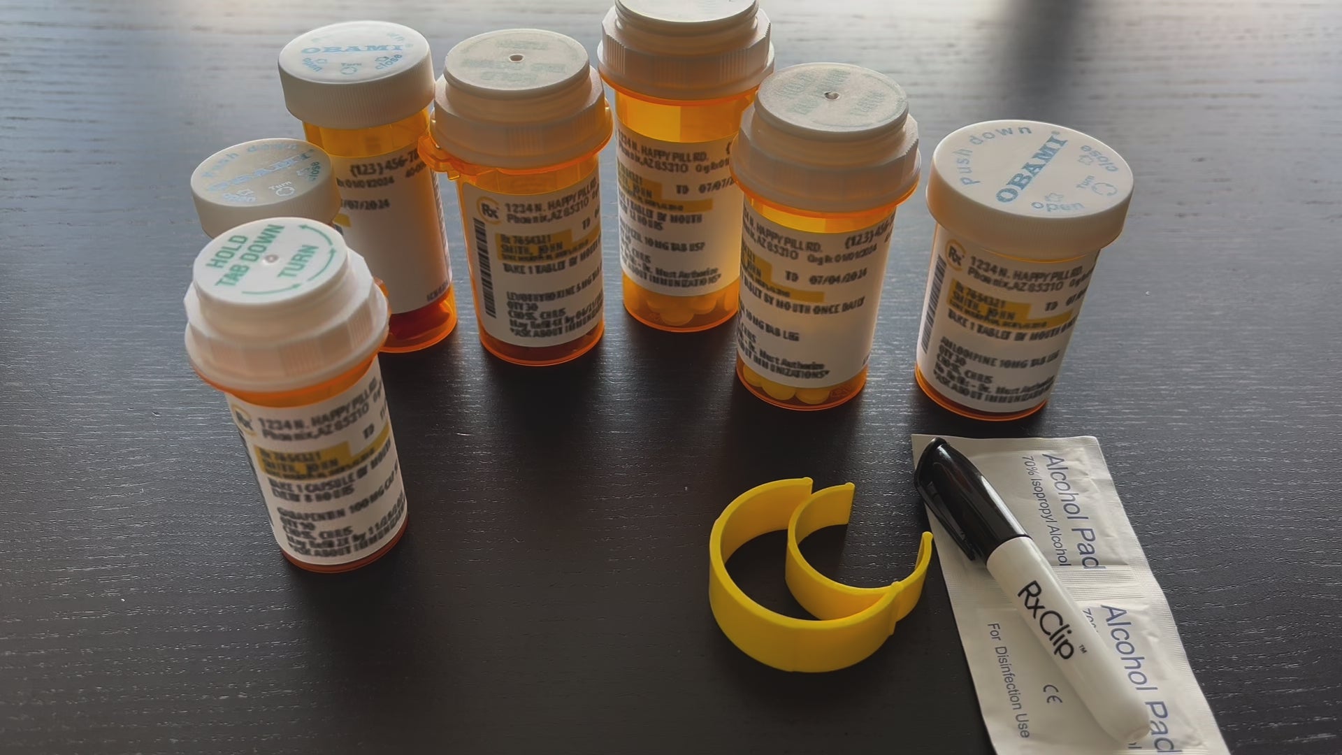 Load video: Video demonstrating how to use our prescription label clips and what comes in each pack of RxClips.